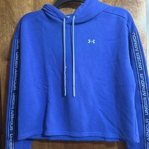 Under Armour Women’s Crop Icon Fleece Blue Hoodie